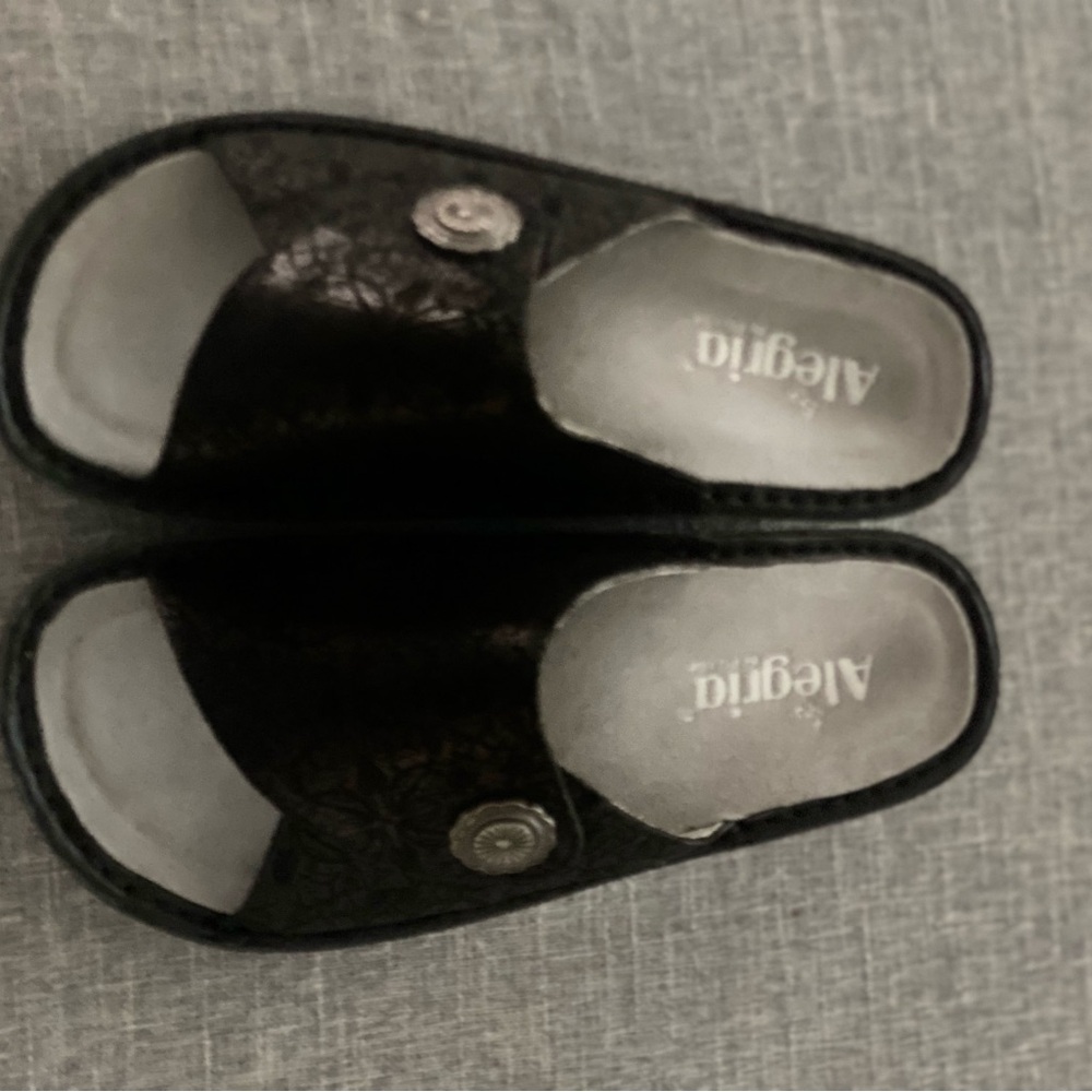 Alegria Womens Black Slip-On Shoes